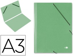 Carpeta de gomas para planos Liderpapel A3 cartón verde